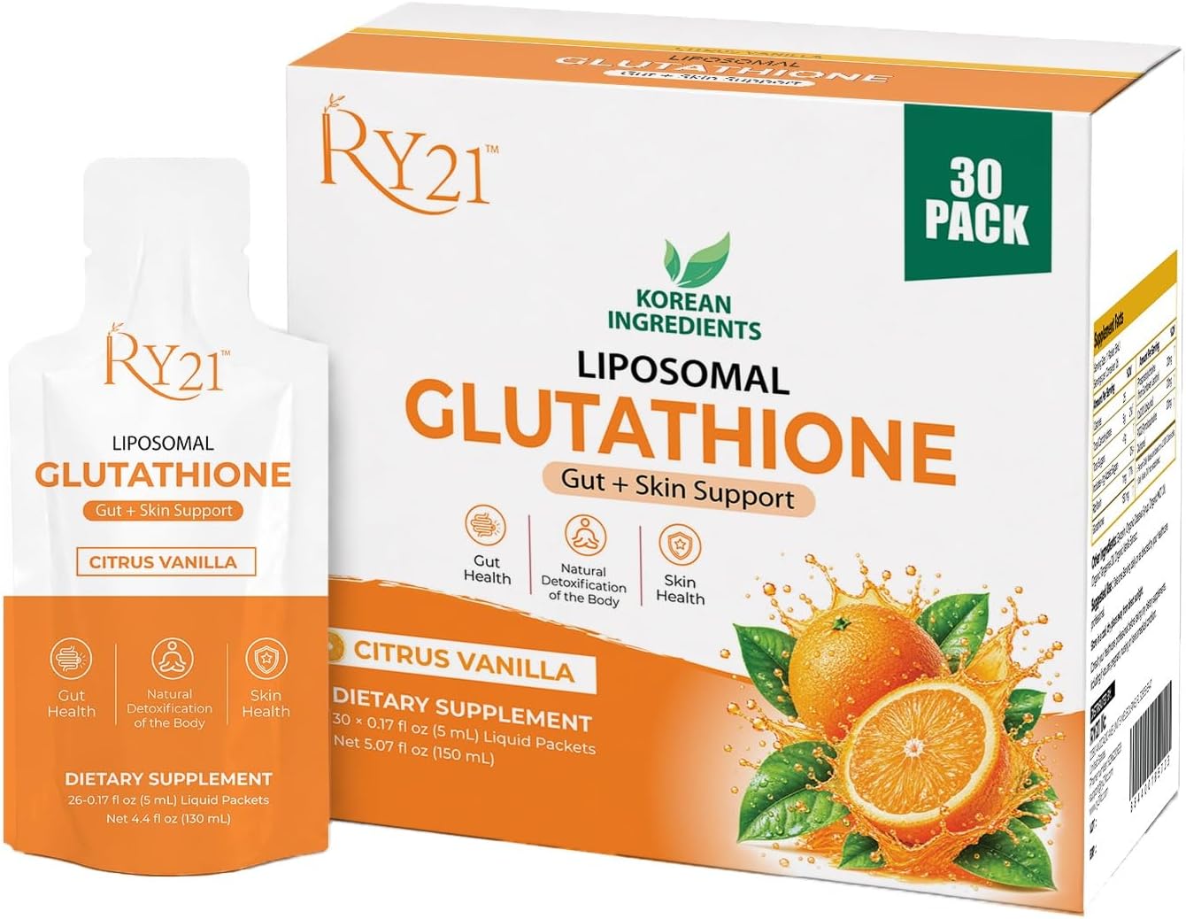 RY21 Liposomal Glutathione Liquid Supplement dietary supplement bottle